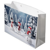 森の中の3雪だるま ラージペーパーバッグ (裏面アングル)
