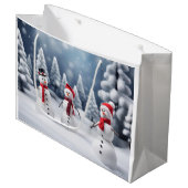 森の中の3雪だるま ラージペーパーバッグ (正面アングル)