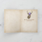 森の中の75歳の誕生日の金 カード (内部)