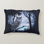 森の中ふくろうクリアリングアクセント枕 アクセントクッション (裏面)