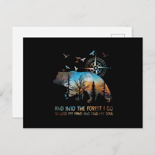 森の中へ行くと気が狂う 案内ポストカード (正面/裏面)