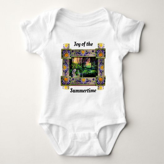 森の中へ:夏期の喜び、自然 ベビーボディスーツ (正面)