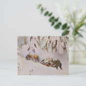 森の中を引っ張る馬 ポストカード (スタンド正面)