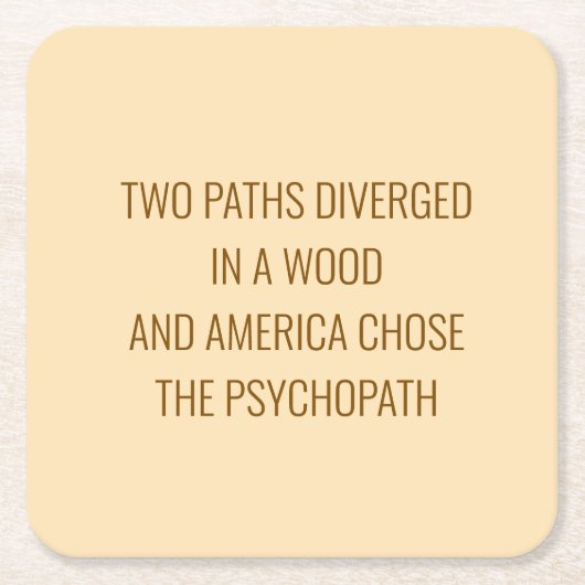 森の中を抜け出した道が二つある スクエアペーパーコースター (正面)