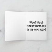 森の中を散歩中の犬は、ハッピーバースデー カード (内部)