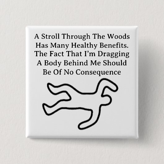 森の中を散策ボタン 缶バッジ (正面)