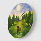 森の中を月に照疑問に思らされた散策の瞬間 ラージ壁時計 (傾斜)