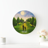 森の中を月に照疑問に思らされた散策の瞬間 ラージ壁時計 (ホーム)