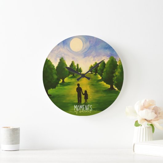 森の中を月に照疑問に思らされた散策の瞬間 ラージ壁時計 (ホーム)