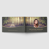 森の中を歩く写真葬儀記念碑 ゲストブック (全面)