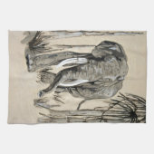 森の中を歩く象サバンナアート キッチンタオル (横)