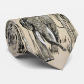 森の中を歩く象サバンナアート ネクタイ (ロール)