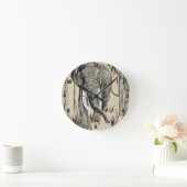 森の中を歩く象サバンナアート ラウンド壁時計 (ホーム)