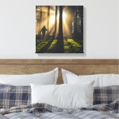 森の中を歩く キャンバスプリント (インサイチュ (寝室))