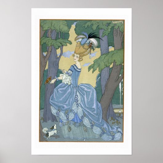 森の中を歩く，フェテス・ガランのイラストレーション ポスター (正面)