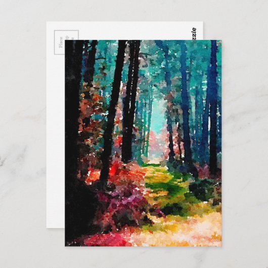 森の中を歩く ポストカード (正面/裏面)