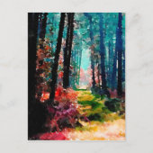 森の中を歩く ポストカード (正面)