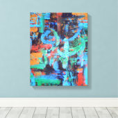 森の中を歩く – 抽象芸術わびさびアート キャンバスプリント (インサイチュ (ウッドフロア))