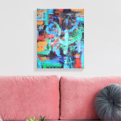 森の中を歩く – 抽象芸術わびさびアート キャンバスプリント (インサイチュ (リビング))