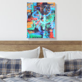 森の中を歩く – 抽象芸術わびさびアート キャンバスプリント (インサイチュ (寝室))