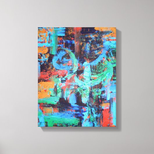 森の中を歩く – 抽象芸術わびさびアート キャンバスプリント (正面)