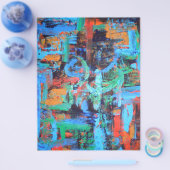 森の中を歩く – 抽象芸術わびさびアート チラシ (シングル)