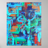 森の中を歩く – 抽象芸術わびさびアート ポスター (正面)