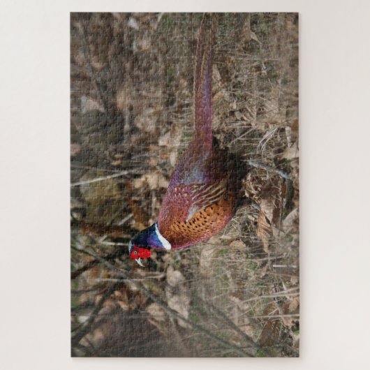 森の中を移動するキジ ジグソーパズル (縦)