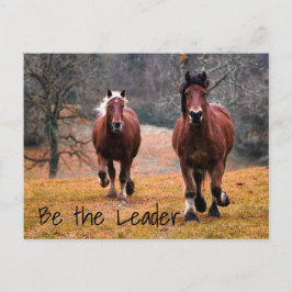 森の中を競走するワイルドウマ ポストカード