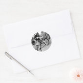 森の中を走り回る汚い自転車 ラウンドシール (封筒)