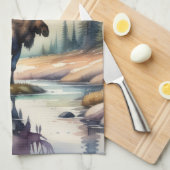 森の中絵画の水の色のムース キッチンタオル (四つ折り)