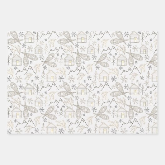 森の中 – 冬のワンダーランド ラッピングペーパーシート (正面2)