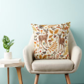 森の中/秋の鹿の白い クッション (椅子)