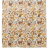 森の中/秋の鹿の白い シャワーカーテン (正面)