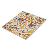 森の中/秋の鹿の白い タイル (側面)