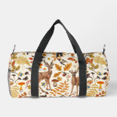 森の中/秋の鹿の白い ダッフルバッグ (裏面)