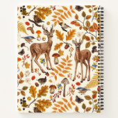 森の中/秋の鹿の白い ノートブック (裏面)