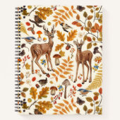 森の中/秋の鹿の白い ノートブック (正面)