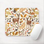 森の中/秋の鹿の白い マウスパッド (マウス)