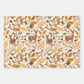 森の中/秋の鹿の白い ラッピングペーパーシート (正面2)