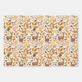 森の中/秋の鹿の白い ラッピングペーパーシート (正面)