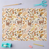 森の中/秋の鹿の白い 薄葉紙 (クラフト)