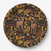 森の中/黒い秋の鹿 ペーパープレート (正面)