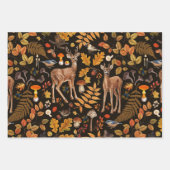 森の中/黒い秋の鹿 ラッピングペーパーシート (正面3)