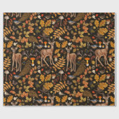 森の中/黒い秋の鹿 ラッピングペーパー (フラット)