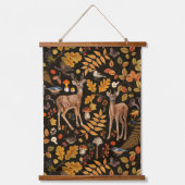 森の中/黒い秋の鹿 吊り下げ型タペストリー (正面)