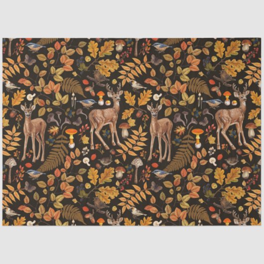森の中/黒い秋の鹿 薄葉紙 (正面)