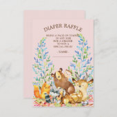 森の乙女のベビーシャワーおむつくじチケット 招待状 (正面/裏面)