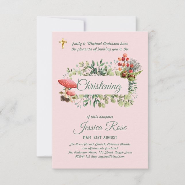 森の乙女 洗礼招待状 洗礼 (正面)