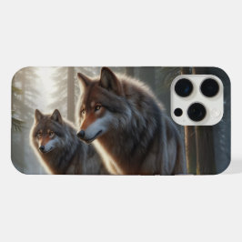 森の二匹の狼:壮大な野生生物 iPhone 15 PRO MAXケース